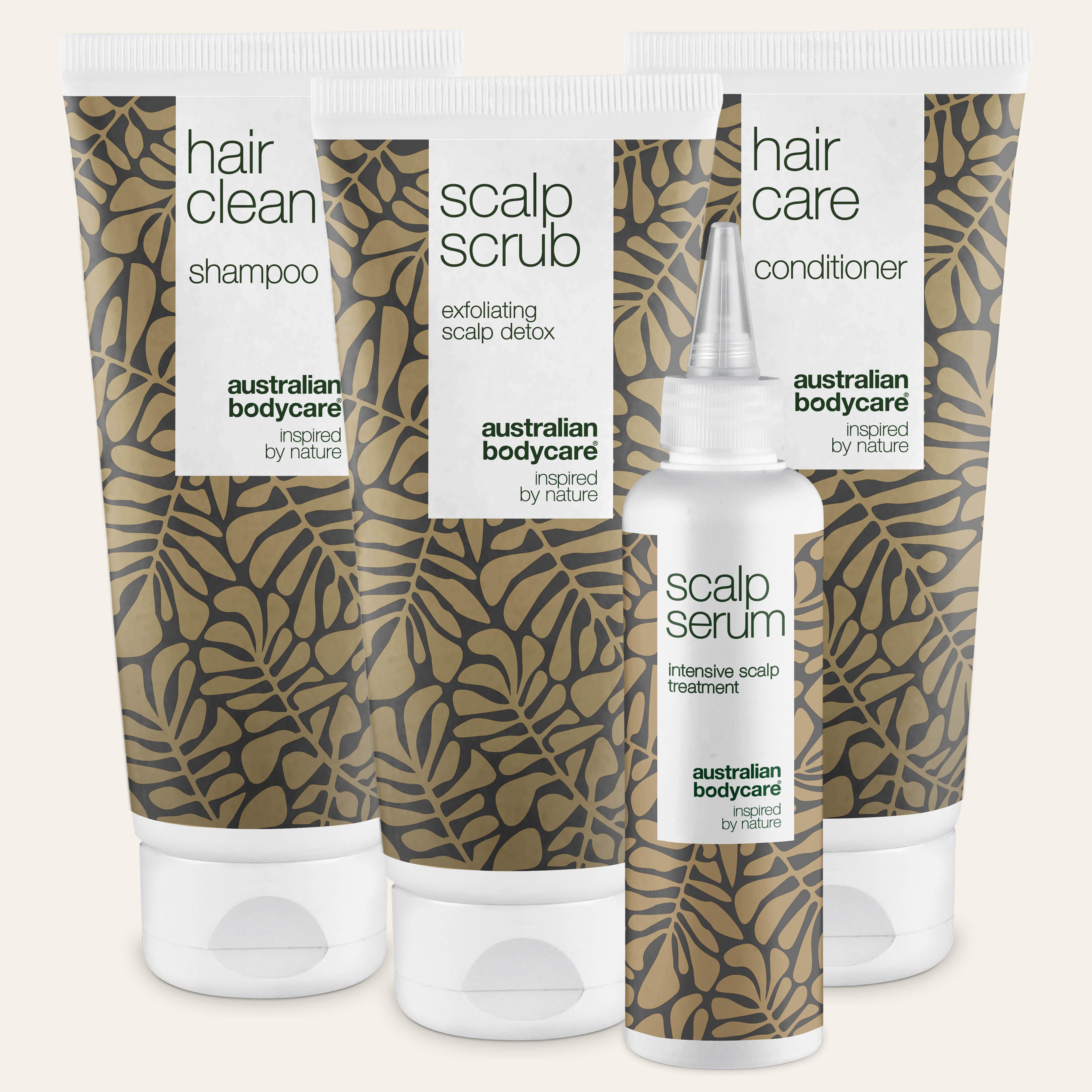 Australian Bodycare 4-pack mot flass og tørr hodebunn